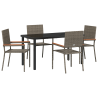 Conjunto de comedor de jardín de 5 piezas Gris Poliratán 2