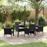 Set de Comedor de Jardín 5 Piezas Rattan Negro 1