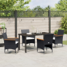 Set de Comedor de Jardín 5 Piezas Rattan Negro 4