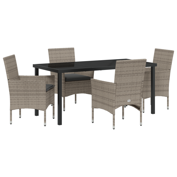 Set de Comedor de Jardín de 5 Piezas con Cojines de Ratán Poligrey M 2