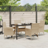 Conjunto de Jantar de Jardim com 5 Peças da . com almofadas bege em rattan sintético. 4