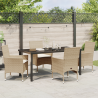 Juego de Comedor de 5 Piezas  con Cojines Beige Poliratán 4