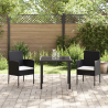 Conjunto de Jantar de Jardim de 3 Peças com Almofadas - Preto Polyrattan 4