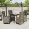 Conjunto de Jantar Jardim com 5 Peças e Almofadas em Rattan Sintético Cinza 4