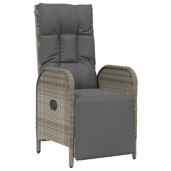 Conjunto de Jantar de Jardim com 7 Peças e almofadas em Poliéster Rattan Cinza M 5