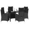 Conjunto de Comedor de Jardín de 5 Piezas Negro Poliratán 3