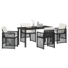 Conjunto de Jantar de 5 Peças com Almofadas Preto Polyrattan 3