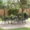Conjunto de Jantar de Jardim com 7 Peças de Rattan Preto 1