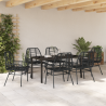 Conjunto de Jantar de Jardim com 7 Peças de Rattan Preto 4