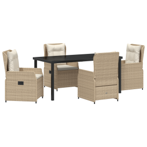 Juego de comedor de jardín de 5 piezas en ratán sintético beige H