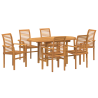 Juego de Comedor de Jardín  de 7 Piezas Madera Maciza Teak 3