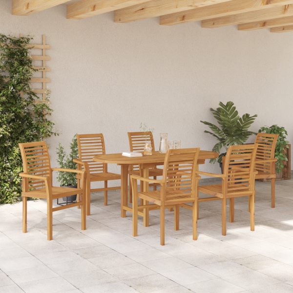Conjunto de Jantar para Jardim com 7 Peças em Madeira Teak. M 5