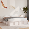 Cama com Armazenamento Elevável - Branca. 150 x 200cm. em Pinheiro Sólido. 1