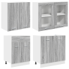Conjunto de 4 Gabinetes de Cocina Gris Sonoma Madera Elaborada 4