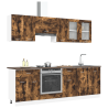 Conjunto de Gabinetes de Cocina de 8 Piezas de en Roble Ahumado 3