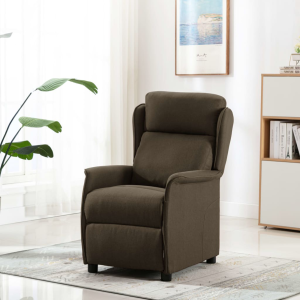 Cadeira Recliner de Massagem em Tecido Castanho H
