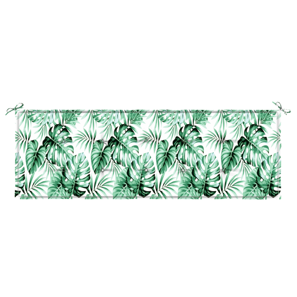 Almofada para Banco de Jardim - Estampa de Folhas. 150x50x4 cm. Feita com Tecido Oxford M 4