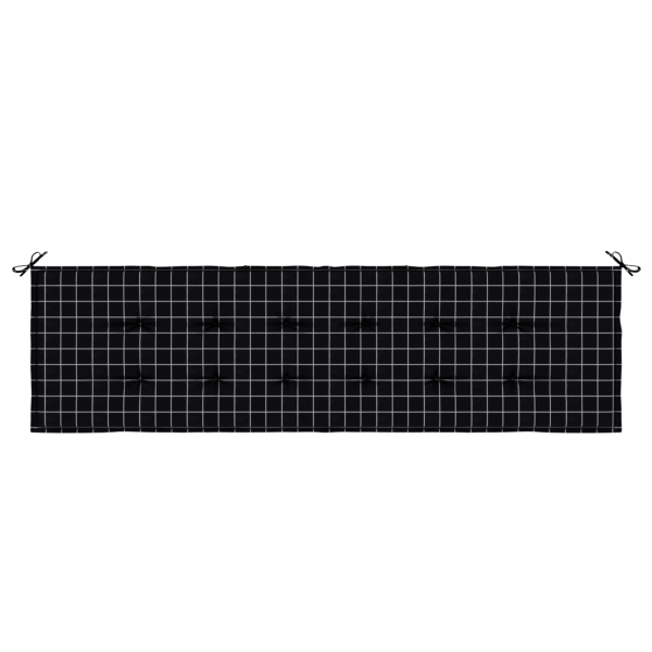 Almofada de Jardim - Padrão Xadrez Preto - 180 x 50 x 4 cm - Tecido Oxford M 4