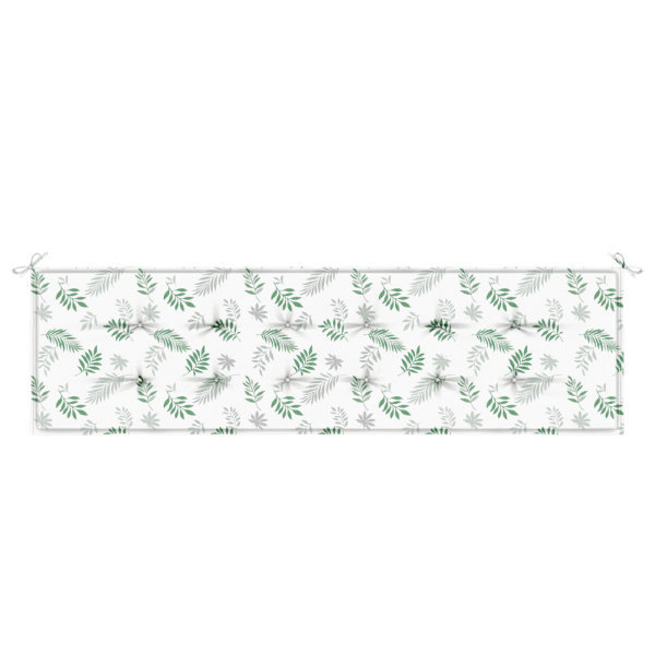 Almofada de Banco de Jardim com Padrão de Folhas - 180x50x4 cm. Feita de Tecido Oxford M 4