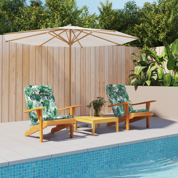 Cojín Tropical con Hojas de Hojas Poliéster Mediano Cojín D