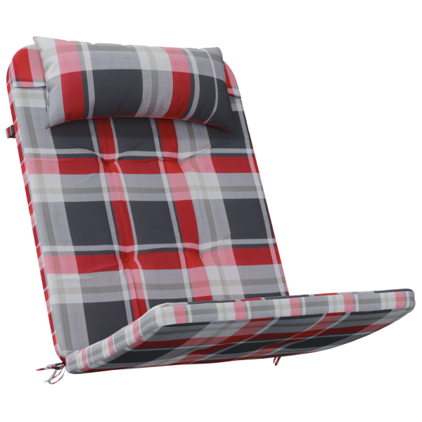 Almohadas rojas para silla Patrón de cuadros rojos Mezcla de algodón M 5