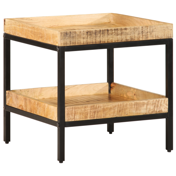 Mesa de Apoio 45x45x45 cm Madeira Sólida de Mangueira Rugosa M 2