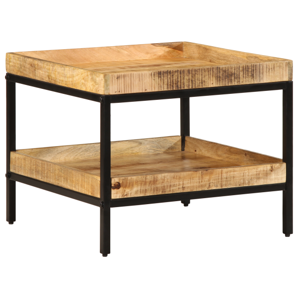 Mesa Auxiliar 55x55x45 cm Madera Maciza de Mango Rugosa M 2