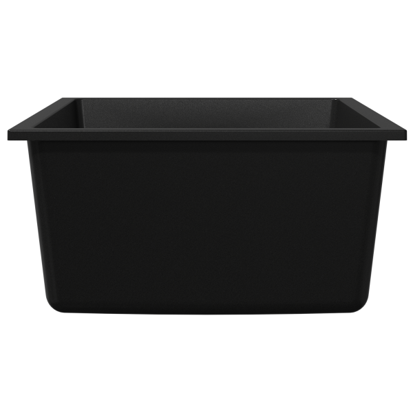 Fregadero de cocina con agujero de desbordamiento en granito negro M 4