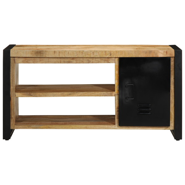 Banco para Zapatos 100x40x50 cm Madera Maciza Rugosa de Mango M 4