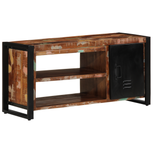 Banco para zapatos Multicolor 100x40x50 cm Madera recuperada H