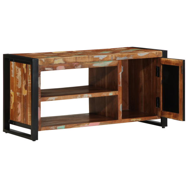 Banco para zapatos Multicolor 100x40x50 cm Madera recuperada M 3