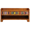 Banco zapatero de madera maciza de acacia 100x35x45 cm 4