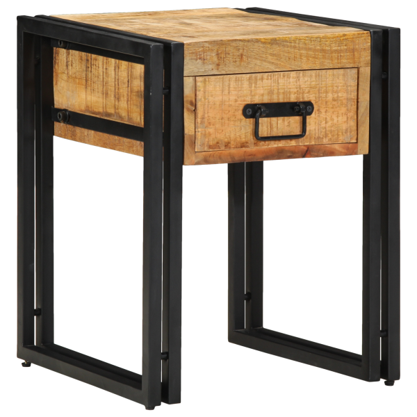 Mesa auxiliar de madera maciza de mango 40x40x50 cm M 3