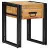 Mesa auxiliar de madera maciza de mango 40x40x50 cm 3