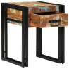 Mesa auxiliar con cajón madera reciclada negra 40x40x50 cm 1