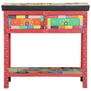Mesa de Consola  com Gavetas Multicolorida em Madeira Engenharia H