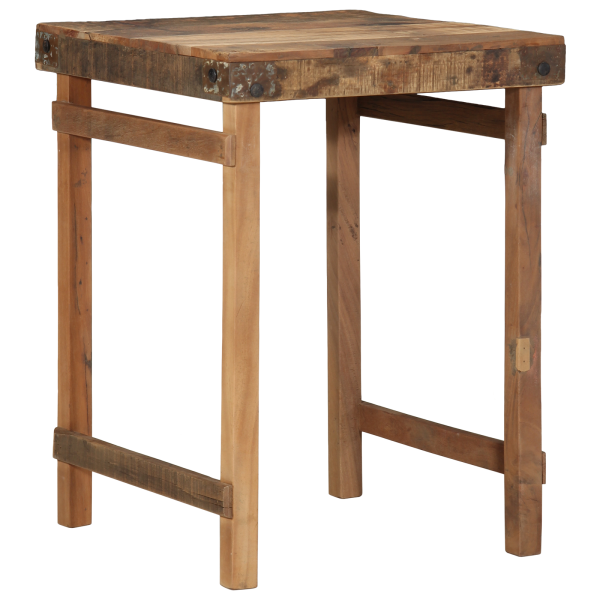 Mesa de comedor de madera maciza reciclada 55x60x76 cm M 2