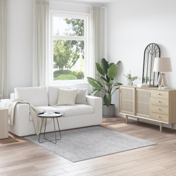 Alfombra peluda  con respaldo de látex Gris 160x160 cm D