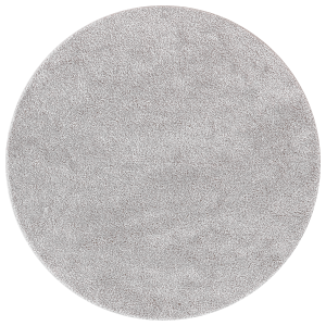 Alfombra Shaggy con respaldo de látex Gris ø90 cm H