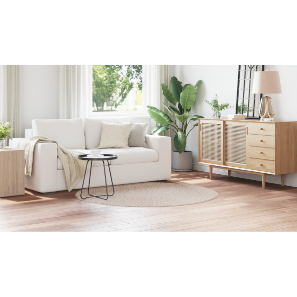 Tapete Shaggy com Base de Látex Creme ø160 cm M 4