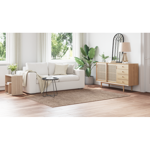 Tapete Shaggy com Fundo de Látex Castanho 160x230 cm M 4