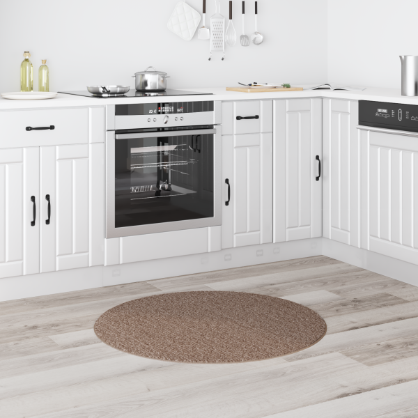 Tapete Shaggy  com Base de Látex Marrom ø90 cm M 3