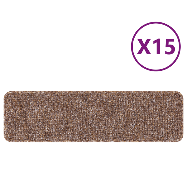 Alfombrillas de escalera con base de látex marrón 25x75 cm M 3