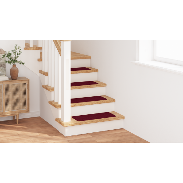 Alfombrillas de escalera con base de látex burdeos 25x60 cm M 5