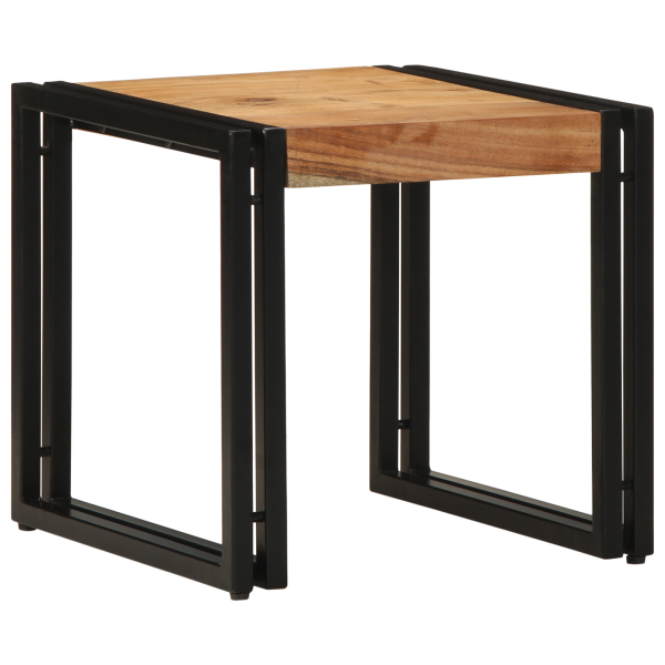 Mesa de centro de madera maciza de acacia 40x50x38 cm M 2