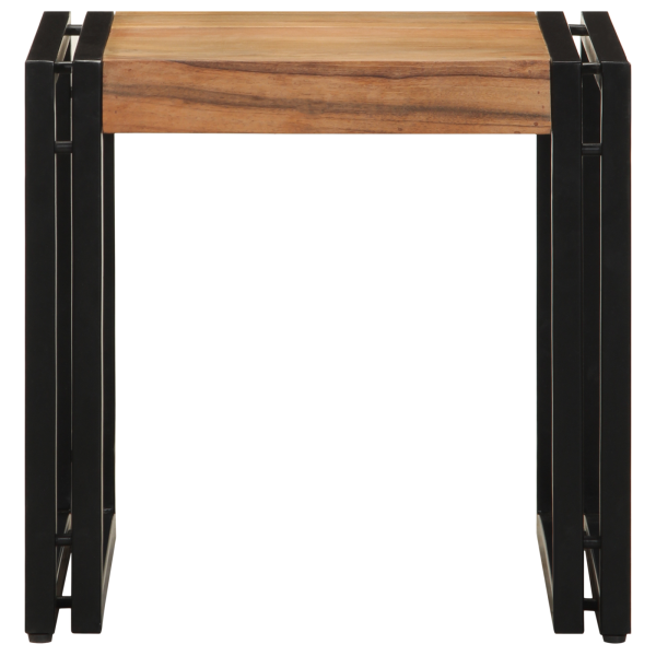 Mesa de centro de madera maciza de acacia 40x50x38 cm M 4