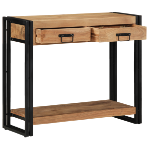 Mesa consola de madera maciza de acacia y metal H