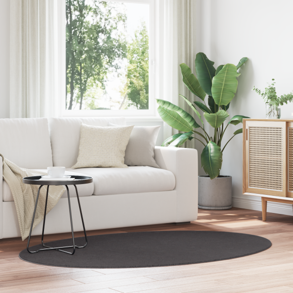 Alfombra HUARTE Antracita 100x200 cm Ovalada D