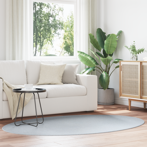 Alfombra ovalada HUARTE gris 140x200 cm D