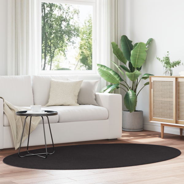 Alfombra HUARTE Negra 140x200 cm Ovalada D